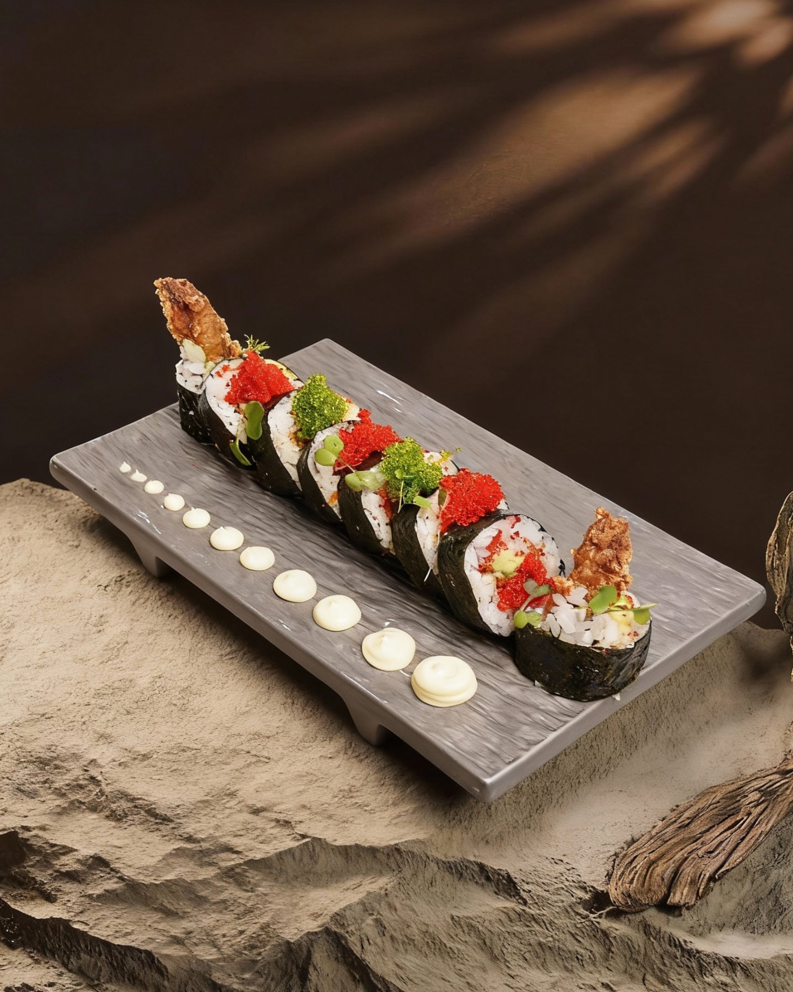 Sushi roll flying crab futomaki