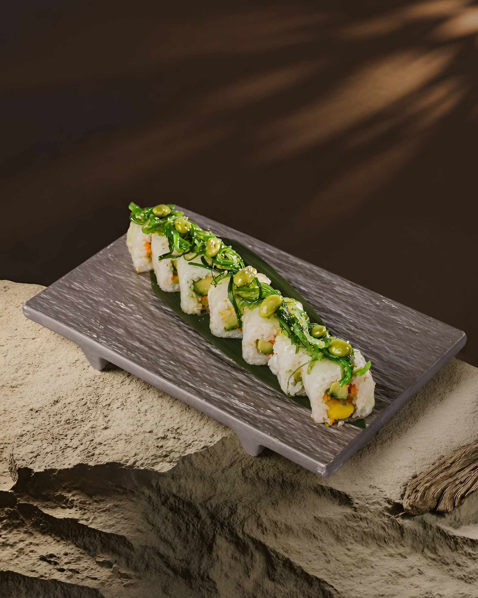 Roll vegano de wakame